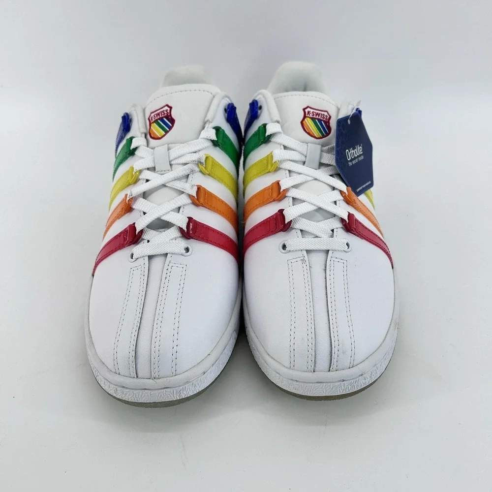 K Swiss NOH8 Rainbow Stripe Sneakers Mens 12 Pride Month Streetwear Retro
